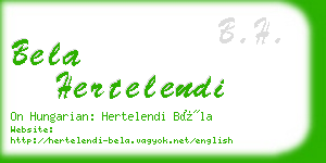 bela hertelendi business card